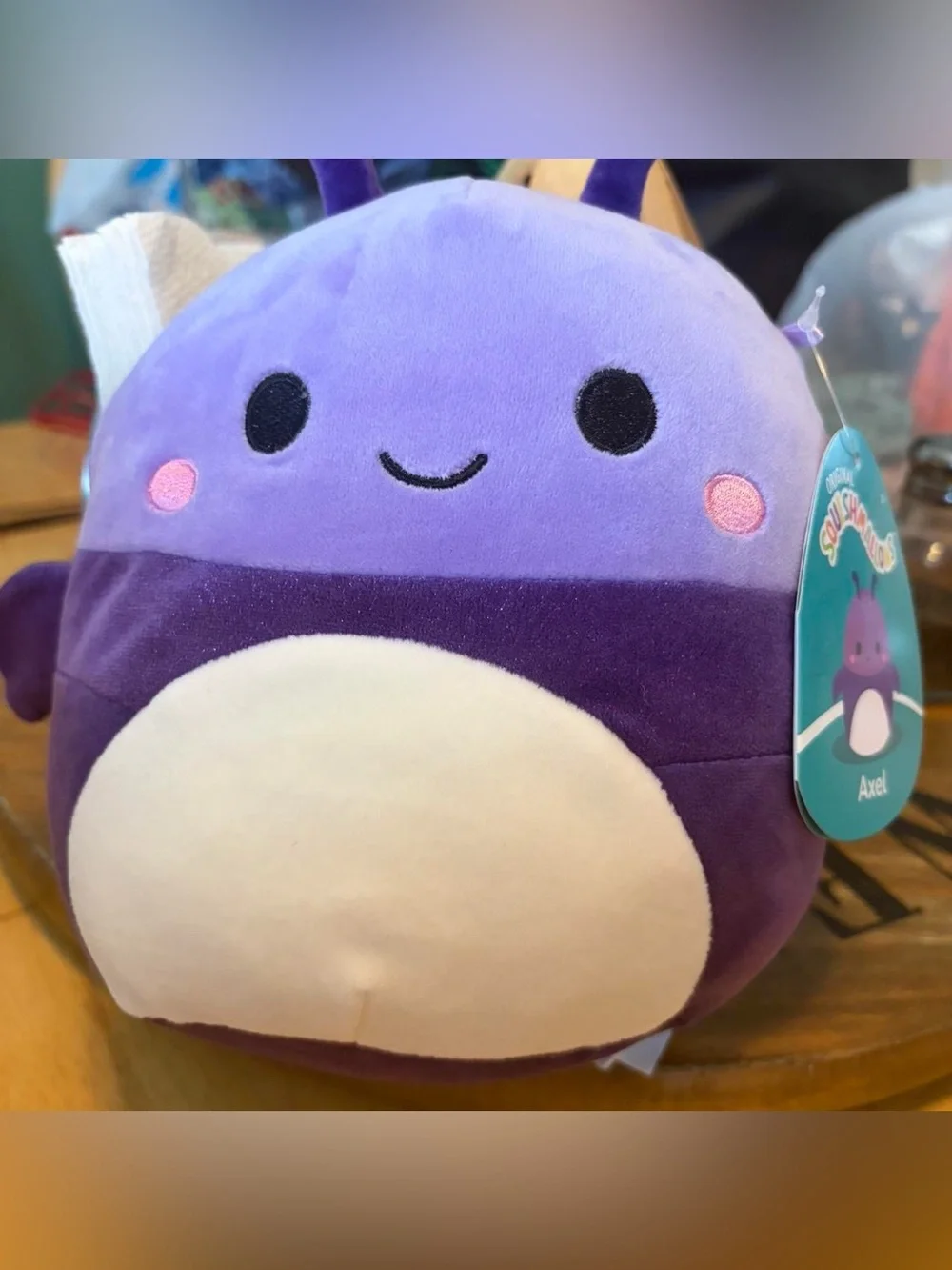 Squishmallows Purple and Cream Axel Plush Bug